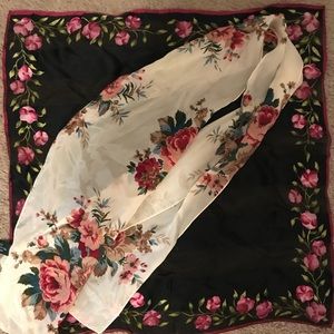 2 beautiful floral 100% silk scarves